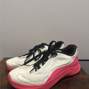 Men's White and Pink Athletic Shoes